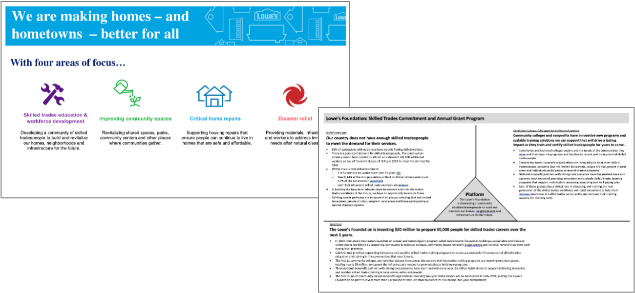 A community relations narrative for Lowe’s