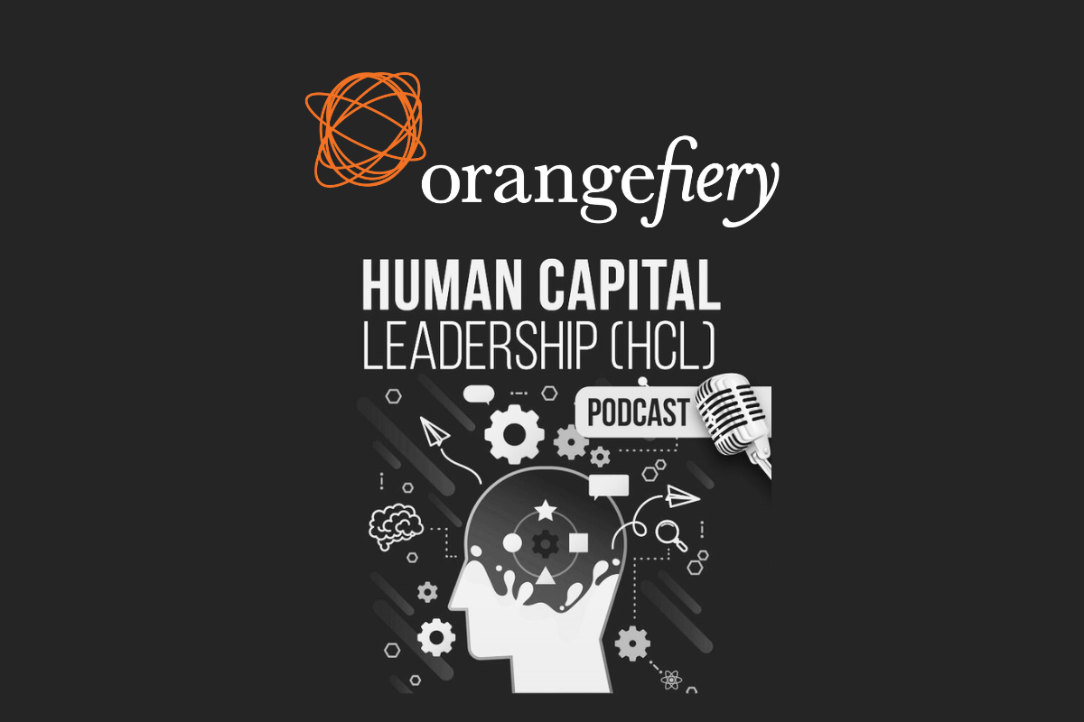 The cover of the Human Capital leadership podcast, featuring Orangefiery CEO Mike Kuczkowski